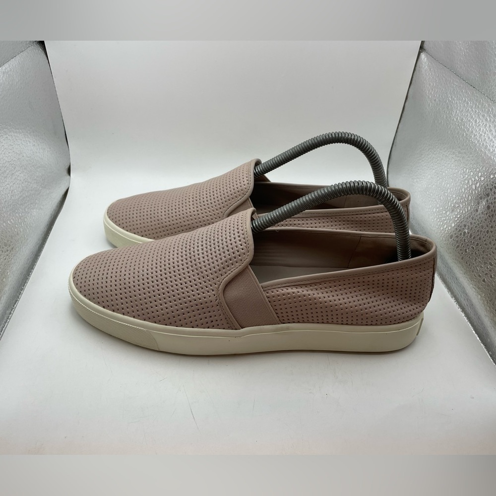 Vince pink leather perforated loafers size 8